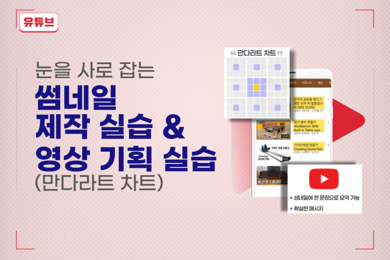 유튜브 채널 콘텐츠 기획 & 영상 촬영·편집 & 품목별 섬네일 제작 실습 클래스 (총 3강)